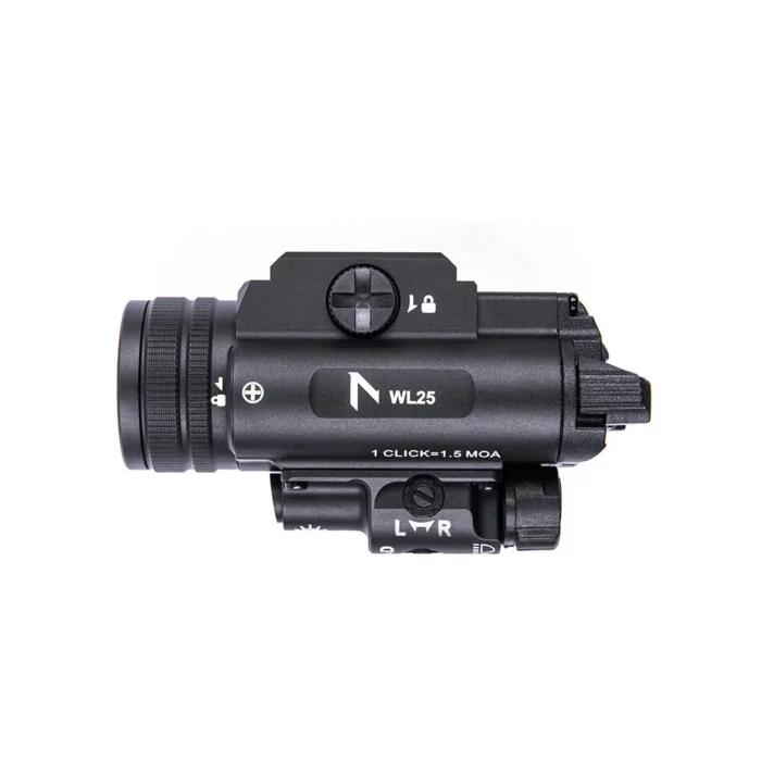 NEXDOT WL25 weapon light con láser verde vista lateral