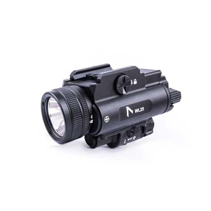 NEXDOT WL25 linterna táctica para arma con láser verde vista frontal